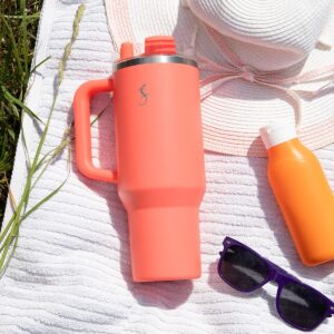 Lurch - “Big Cup” 1.2 L Mercan Pembe, paslanmaz Çelik Termos - Uzatılabilir Pipetli, Çift Cidarlı, Sızdırmaz - 240978 - Görsel 3